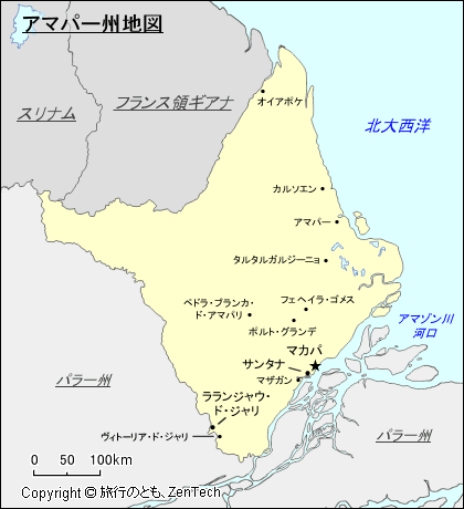 アマパー州地図