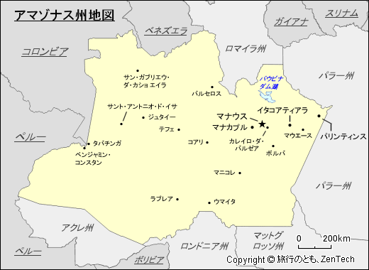 アマゾナス州地図