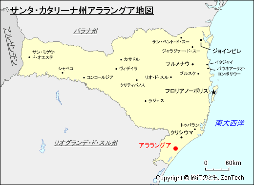 サンタ・カタリーナ州アララングア地図