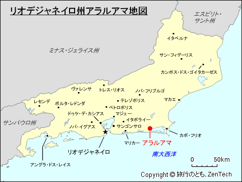 リオデジャネイロ州アラルアマ地図