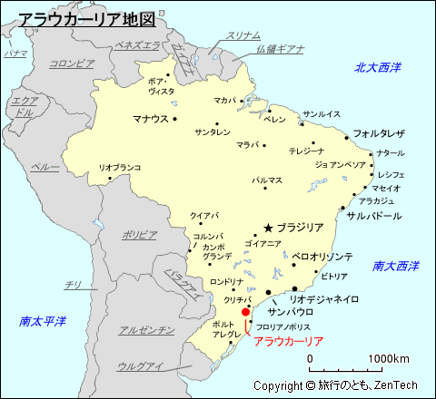 アラウカーリア地図