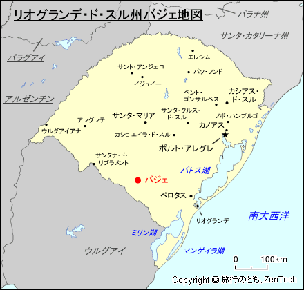 リオグランデ・ド・スル州バジェ地図