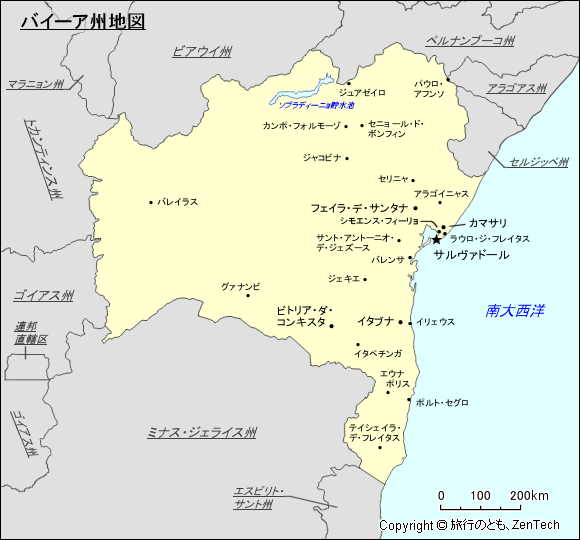 バイーア州地図