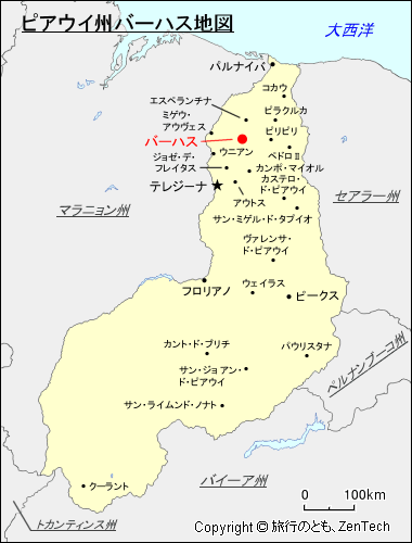 ピアウイ州バーハス地図