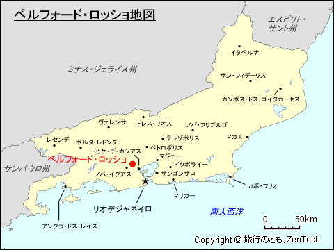 リオデジャネイロ州ベルフォード・ロッショ地図