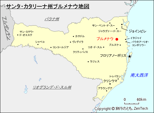 サンタ・カタリーナ州ブルメナウ地図