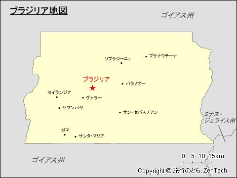 連邦直轄区ブラジリア地図