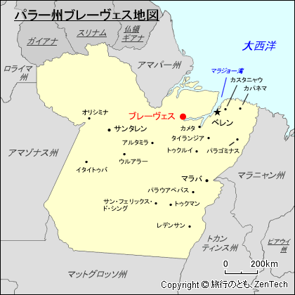 パラー州ブレーヴェス地図