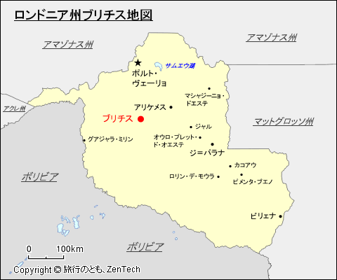 ロンドニア州ブリチス地図