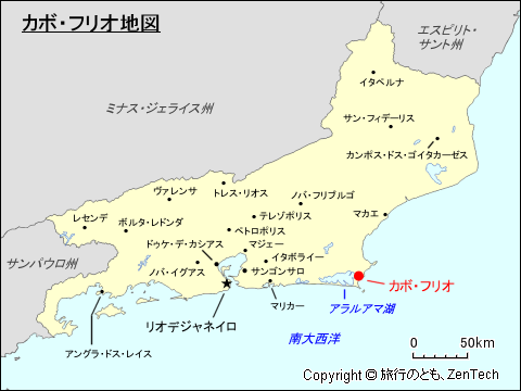 リオデジャネイロ州カボ・フリオ地図