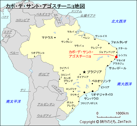 カボ・デ・サント・アゴスチーニョ地図