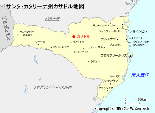 サンタ・カタリーナ州カサドル地図