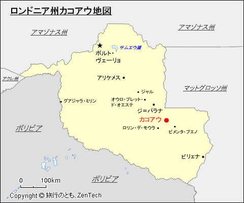 ロンドニア州カコアウ地図