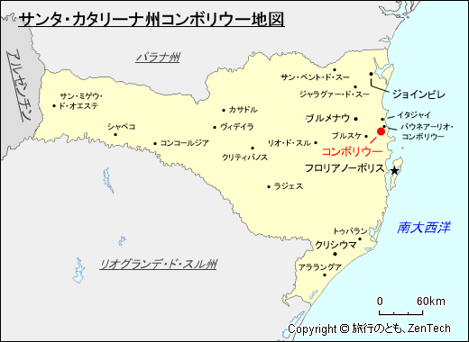 サンタ・カタリーナ州コンボリウー地図