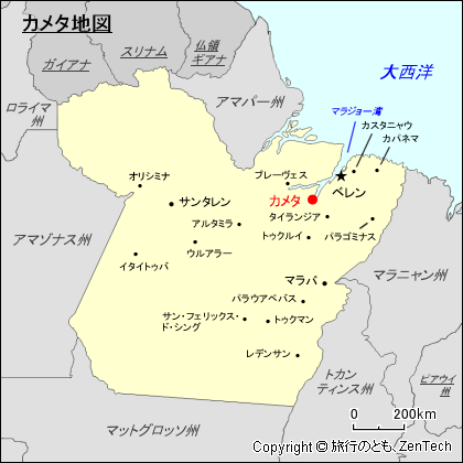 パラー州カメタ地図