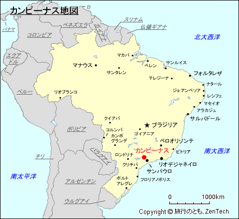 カンピーナス地図