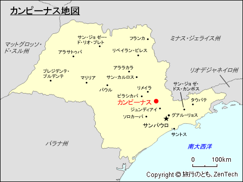 サンパウロ州カンピーナス地図