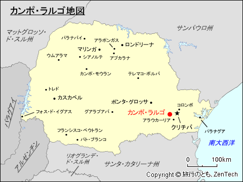 パラナ州カンポ・ラルゴ地図