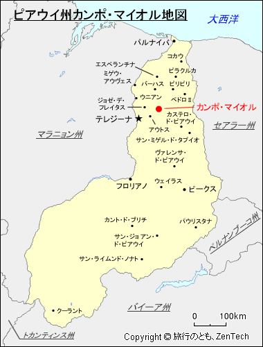 ピアウイ州カンポ・マイオル地図