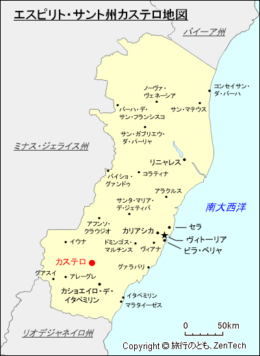 エスピリト・サント州カステロ地図