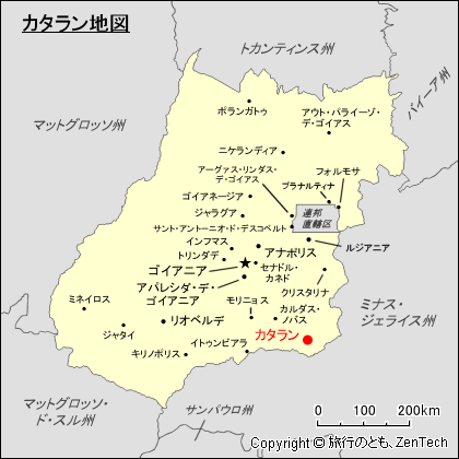 ゴイアス州カタラン地図