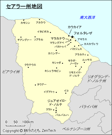 セアラー州地図