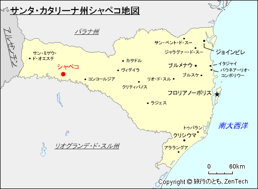 サンタ・カタリーナ州シャペコ地図