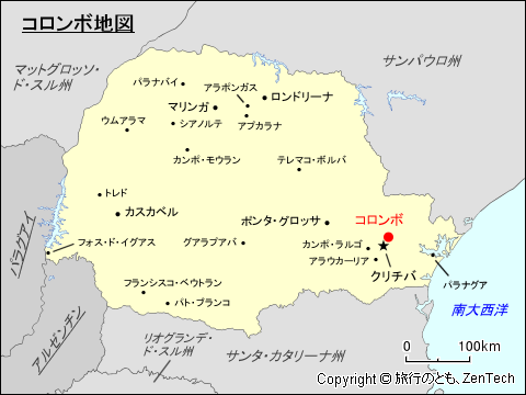 パラナ州コロンボ地図