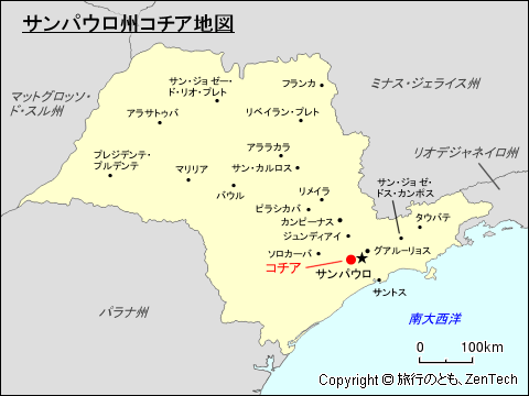 サンパウロ州コチア地図