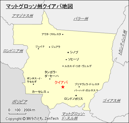 マットグロッソ州クイアバ地図