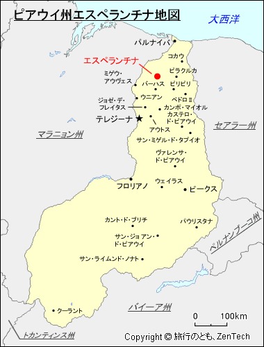 ピアウイ州エスペランチナ地図