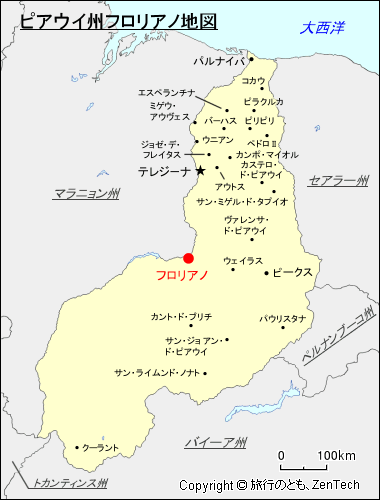 ピアウイ州フロリアノ地図