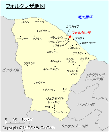 セアラー州フォルタレザ地図