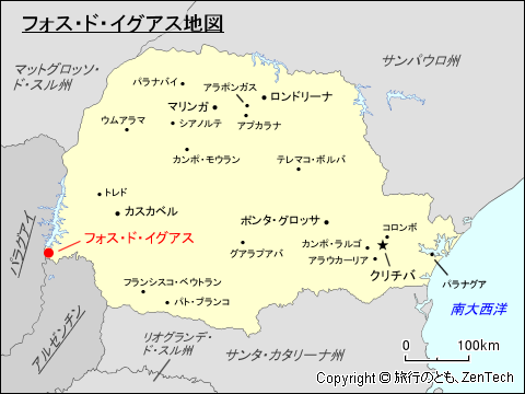 パラナ州フォス・ド・イグアス地図