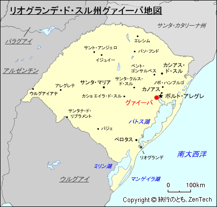 リオグランデ・ド・スル州グァイーバ地図