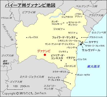 バイーア州グァナンビ地図