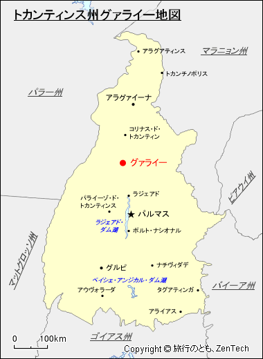 トカンティンス州グァライー地図