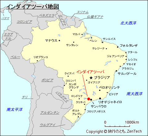 インダイアツーバ地図