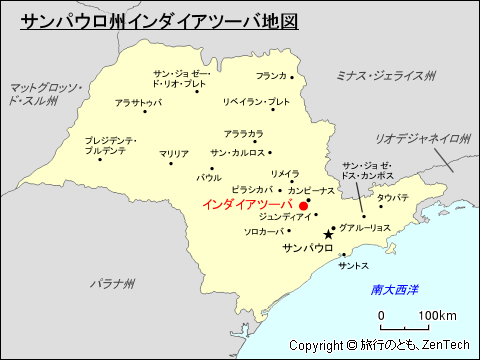 サンパウロ州インダイアツーバ地図