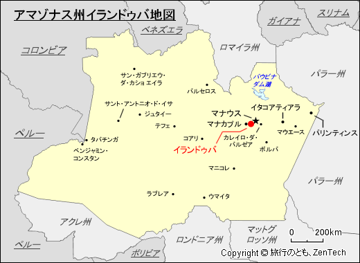 アマゾナス州イランドゥバ地図