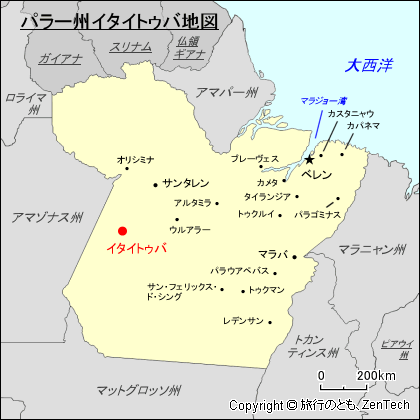 パラー州イタイトゥバ地図