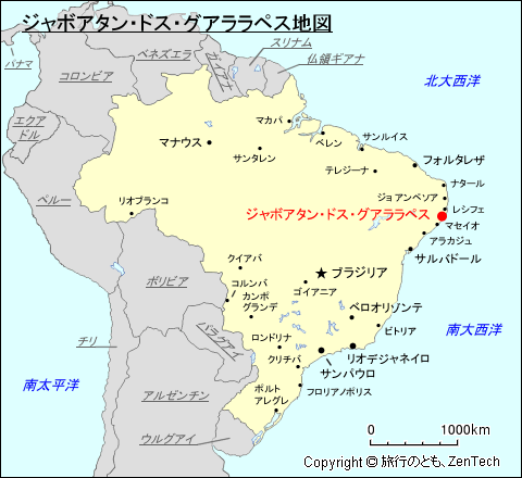 ジャボアタン・ドス・グアララペス地図
