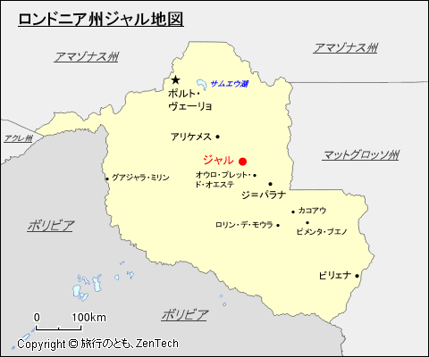 ロンドニア州ジャル地図