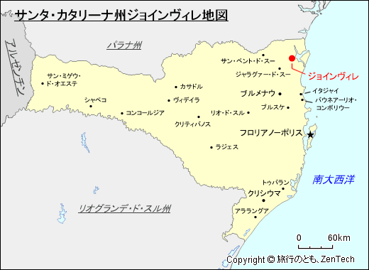 サンタ・カタリーナ州ジョインヴィレ地図