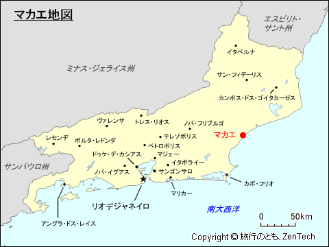 リオデジャネイロ州マカエ地図