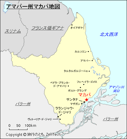 アマパー州マカパ地図