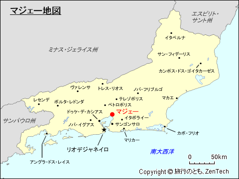 リオデジャネイロ州マジェー地図