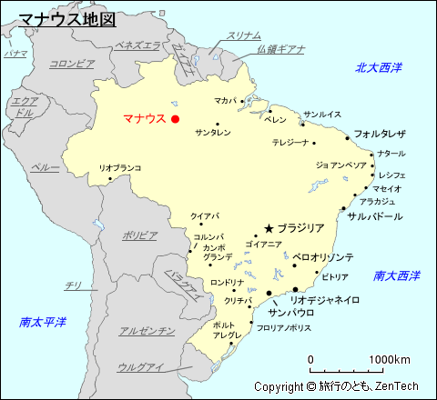 マナウス地図