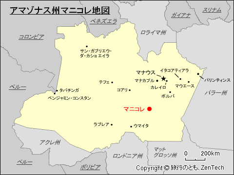 アマゾナス州マニコレ地図