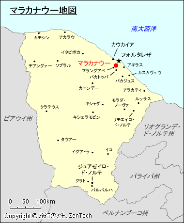 セアラー州マラカナウー地図